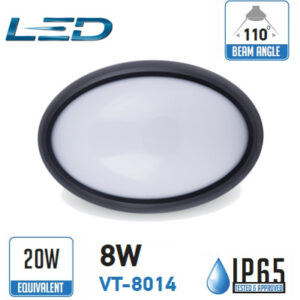 Plafoniera LED Ovale Nera 8w Luce Natura